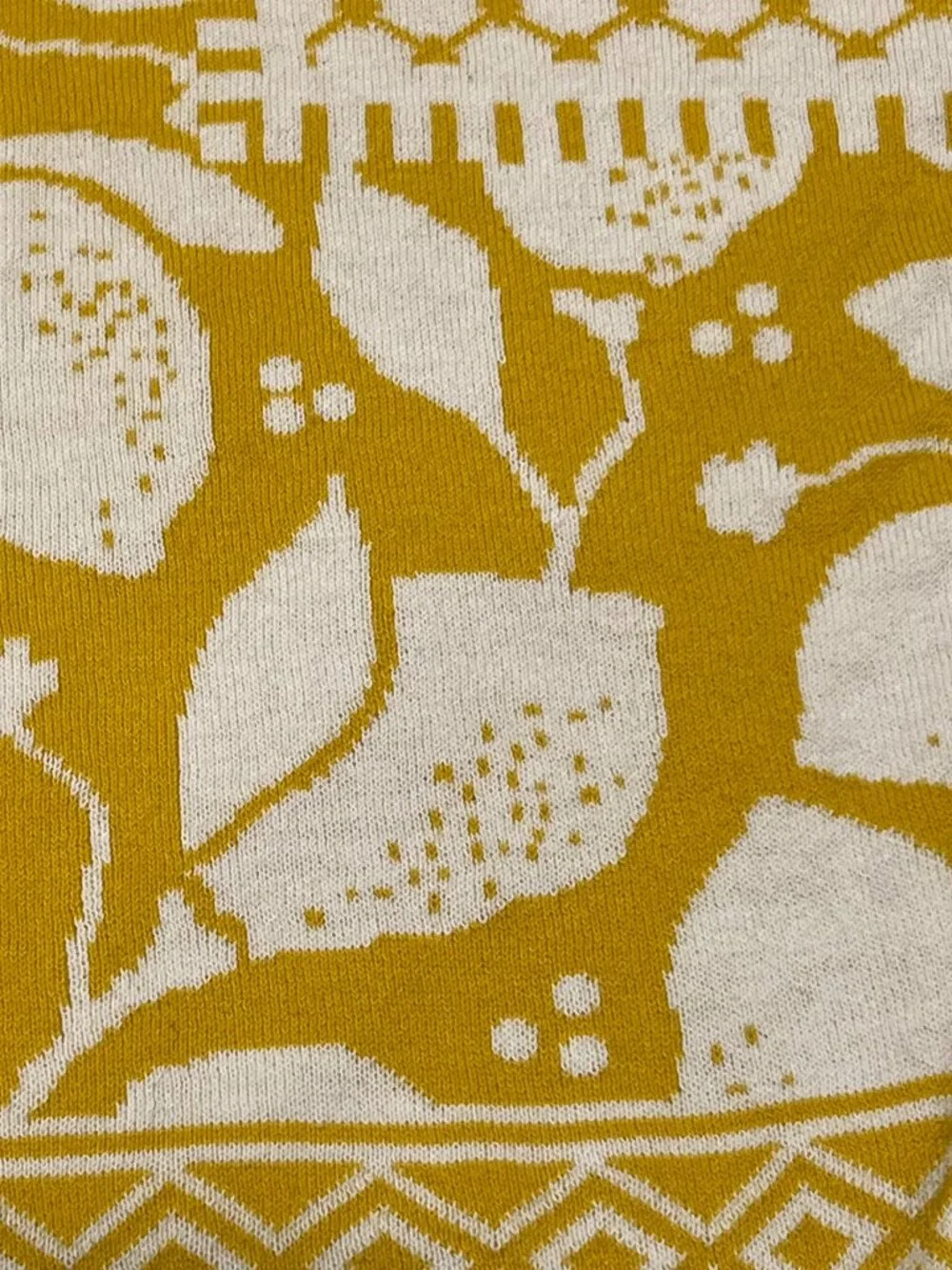 Gudren Sjoeden Anemone Jacquard Knit Cardigan Lemon Yellow, XL